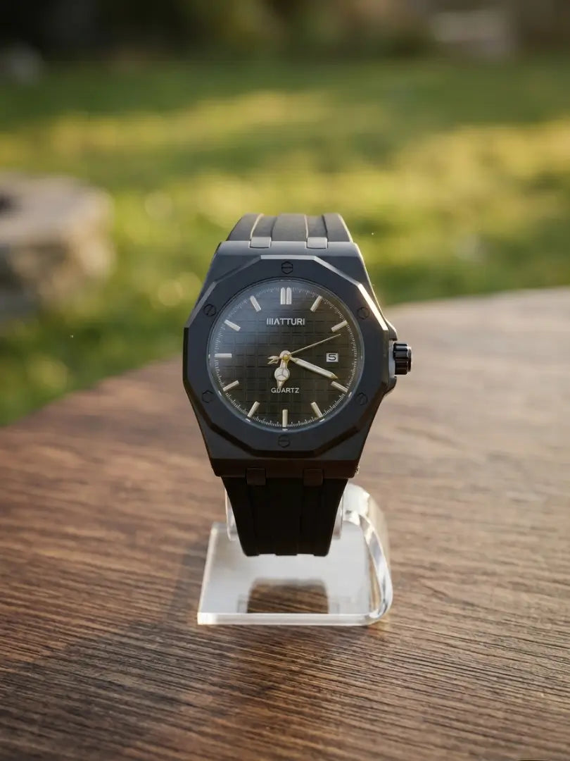 Black Maturri Analog Quartz Luxury Watch