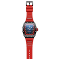 skeleton tonneau-shaped sports watch