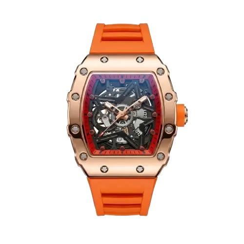 skeleton dial sports watch