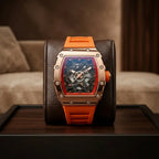 skeleton dial sports watch